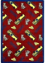 Joy Carpets Playful Patterns Hook and Ladder Red